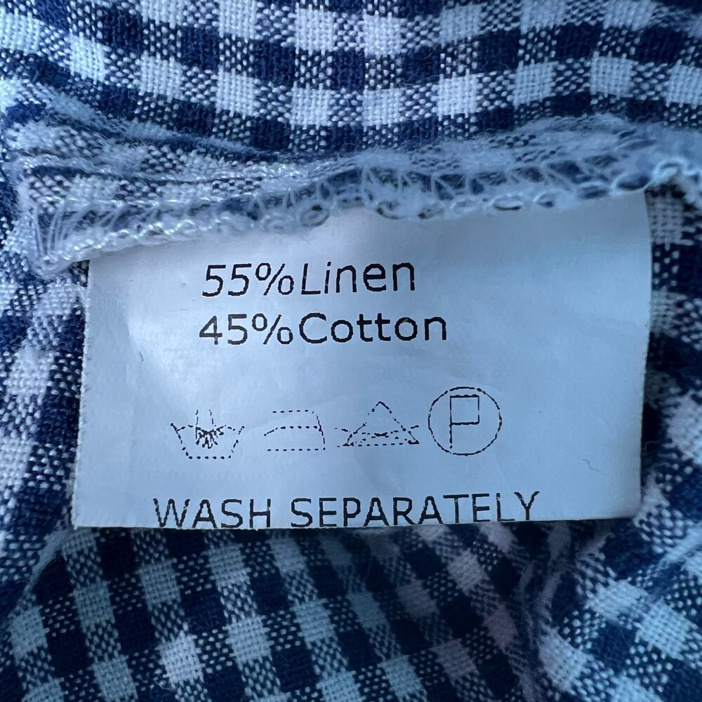 Buykud Linen Cotton Gingham Print Shirt Womens 2XL Breathable Casual Workwear - Picture 10 of 12